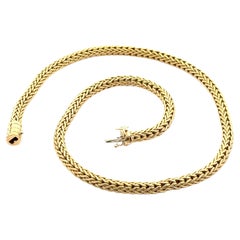 Vintage Roberto Coin 18k Yellow Gold Rounded Wheat Link Chain Necklace