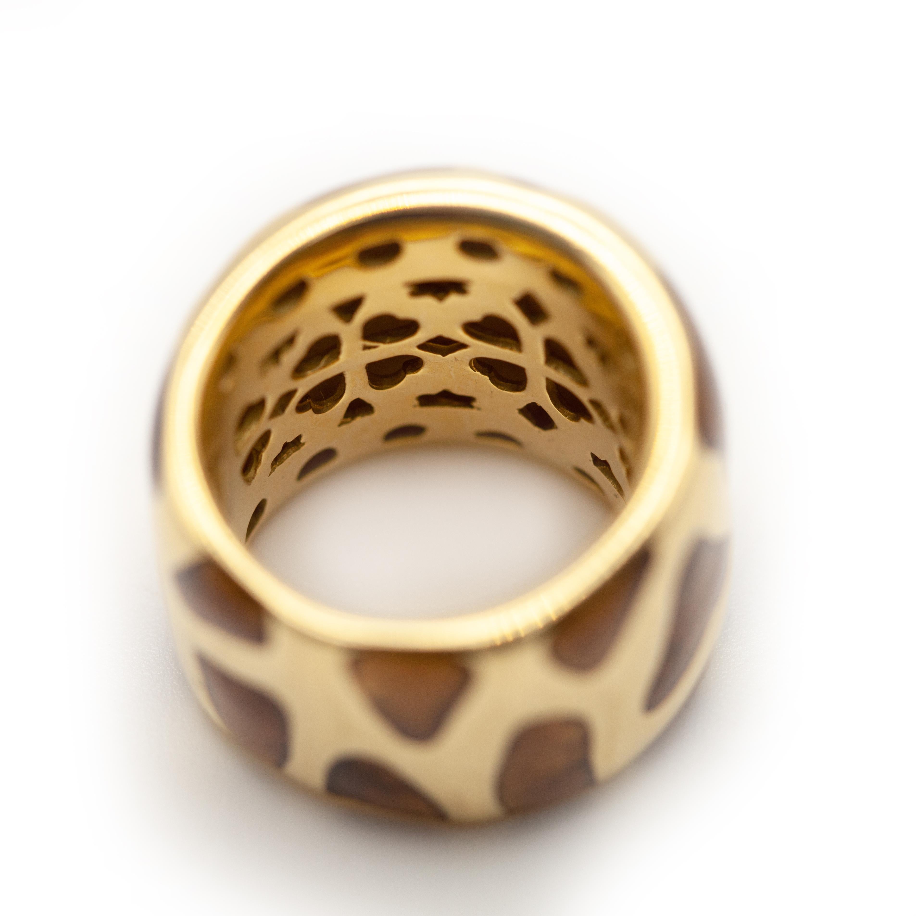 Bague Vintage Roberto Coin 18K YG Brown en émail en vente 6