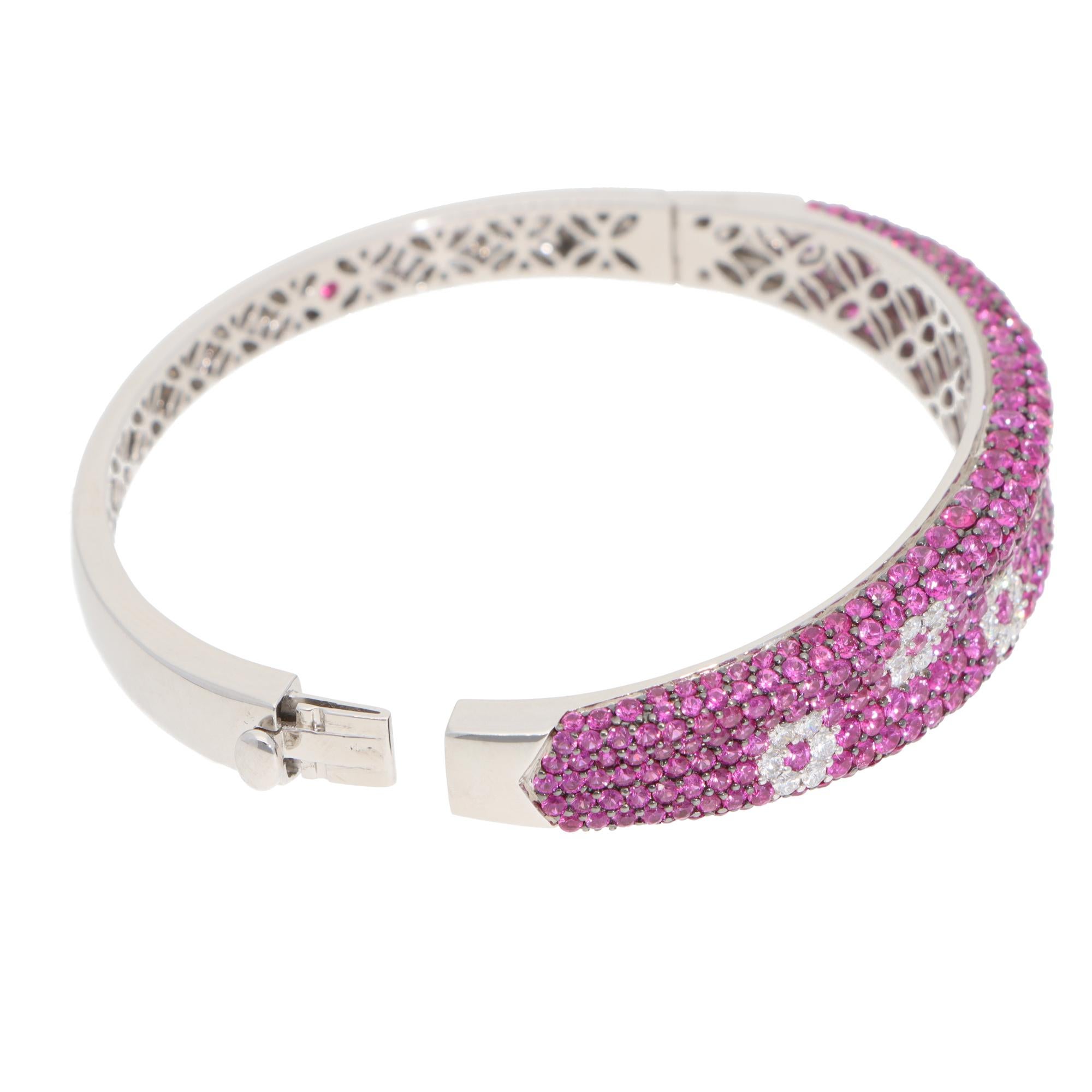 Vintage Roberto Coin Pink Sapphire and Diamond Bracelet in White Gold 1