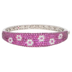 Vintage Roberto Coin Pink Sapphire and Diamond Bracelet in White Gold