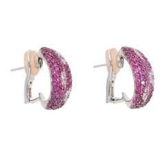 Roberto Coin Ohrringe aus Weißgold mit rosa Saphiren und Diamanten, Vintage