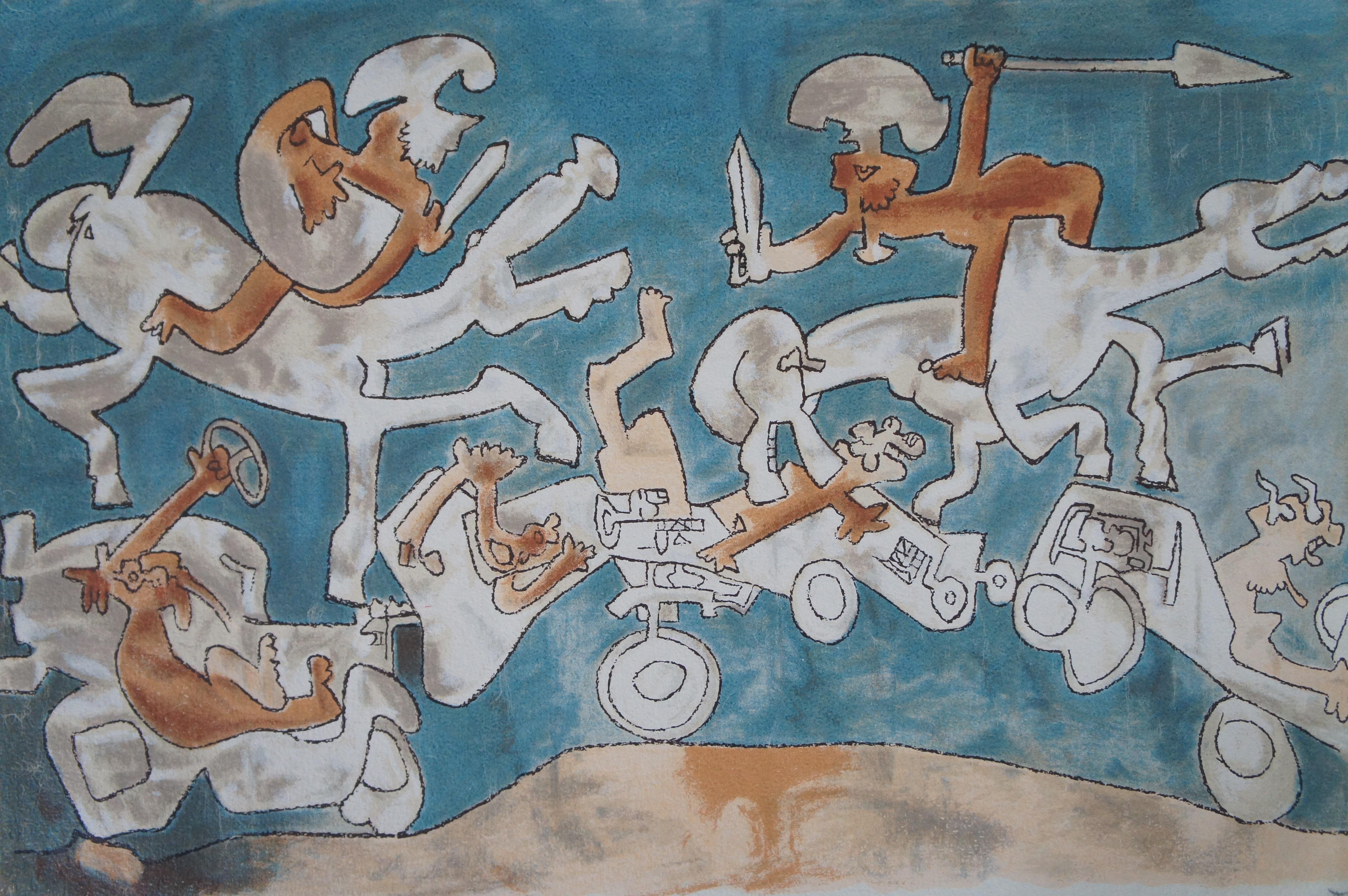 Roberto Matta Abstrakter surrealistischer Lithographie-Druck, signiert, Künstler proof 2