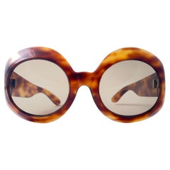 Occhiali da sole vintage robusti e grandi tartaruga 1960 Made in France