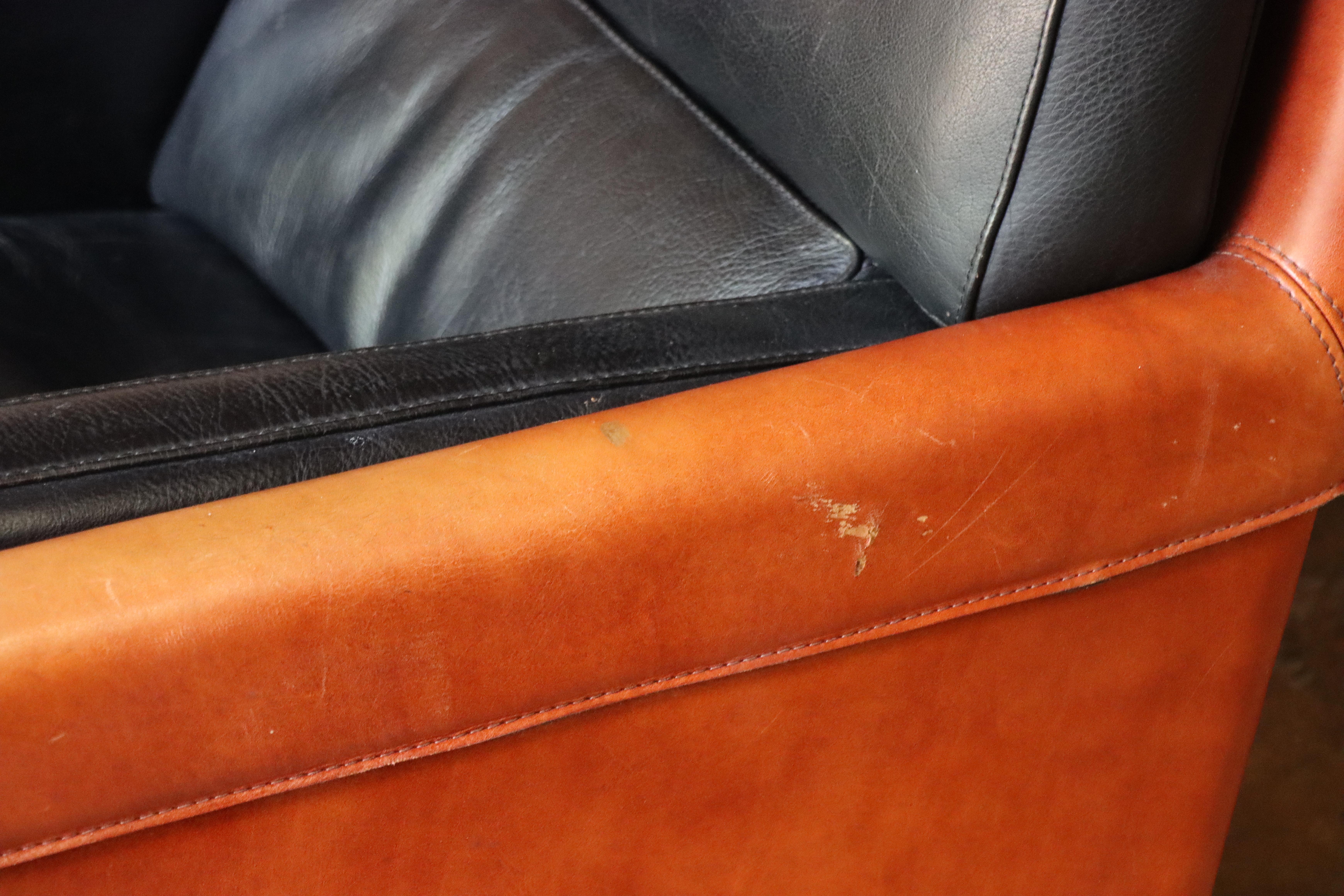 Vintage Roche Bobois Leather Lounge Chair and Ottoman 8