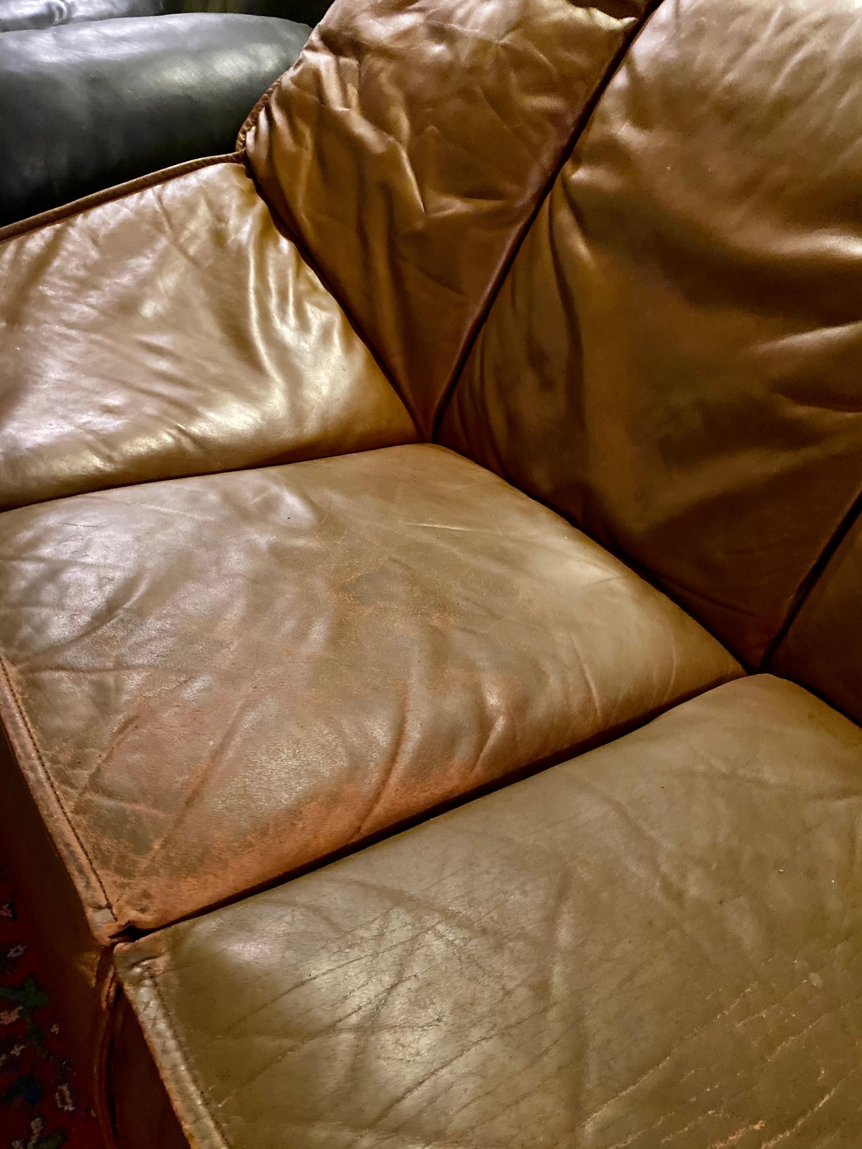 Vintage Roche Bobois Leather Sofa, France, Circa 1970s 1