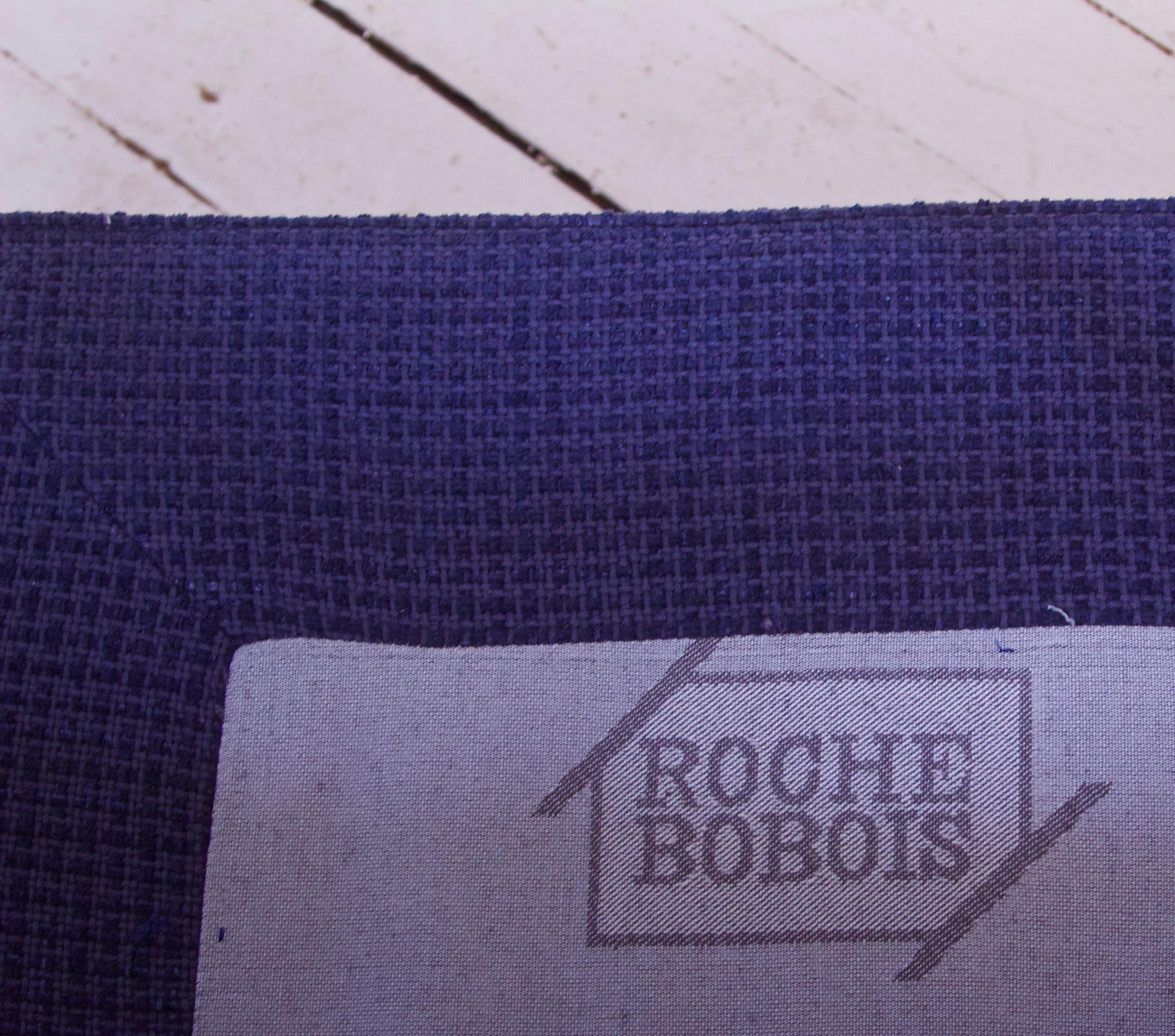 Vintage Roche Bobois Lounge Chair & Ottoman in Blue Wool & Chrome, 1990s 2