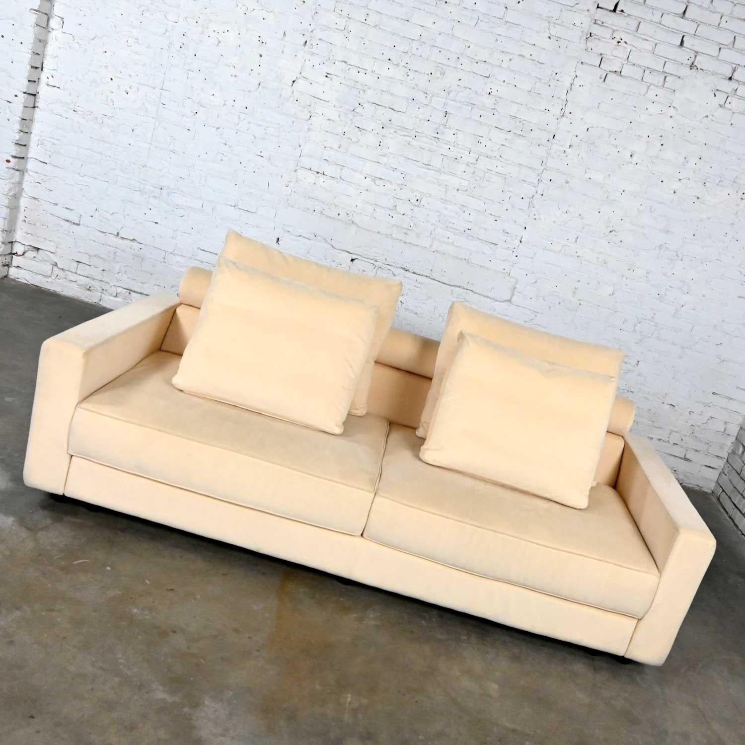 white suede sofa