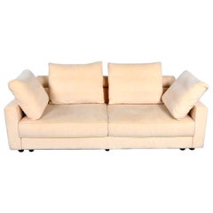 Vintage Roche Bobois Post-Modern Off-White Ultra Suede Sofa
