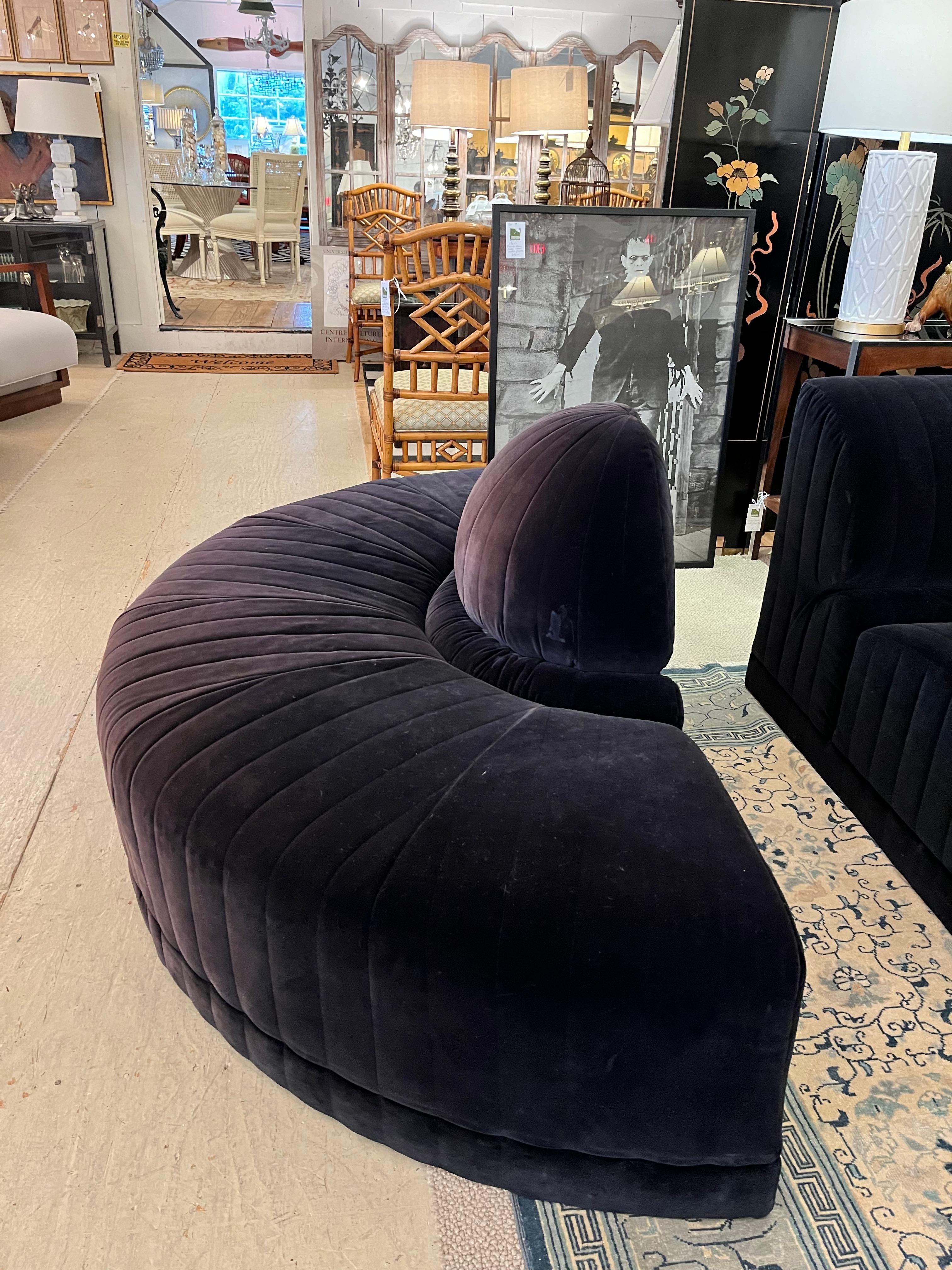 Vintage Roche Bobois Velvet 8 Piece Modular Sofa with Loveseat 7