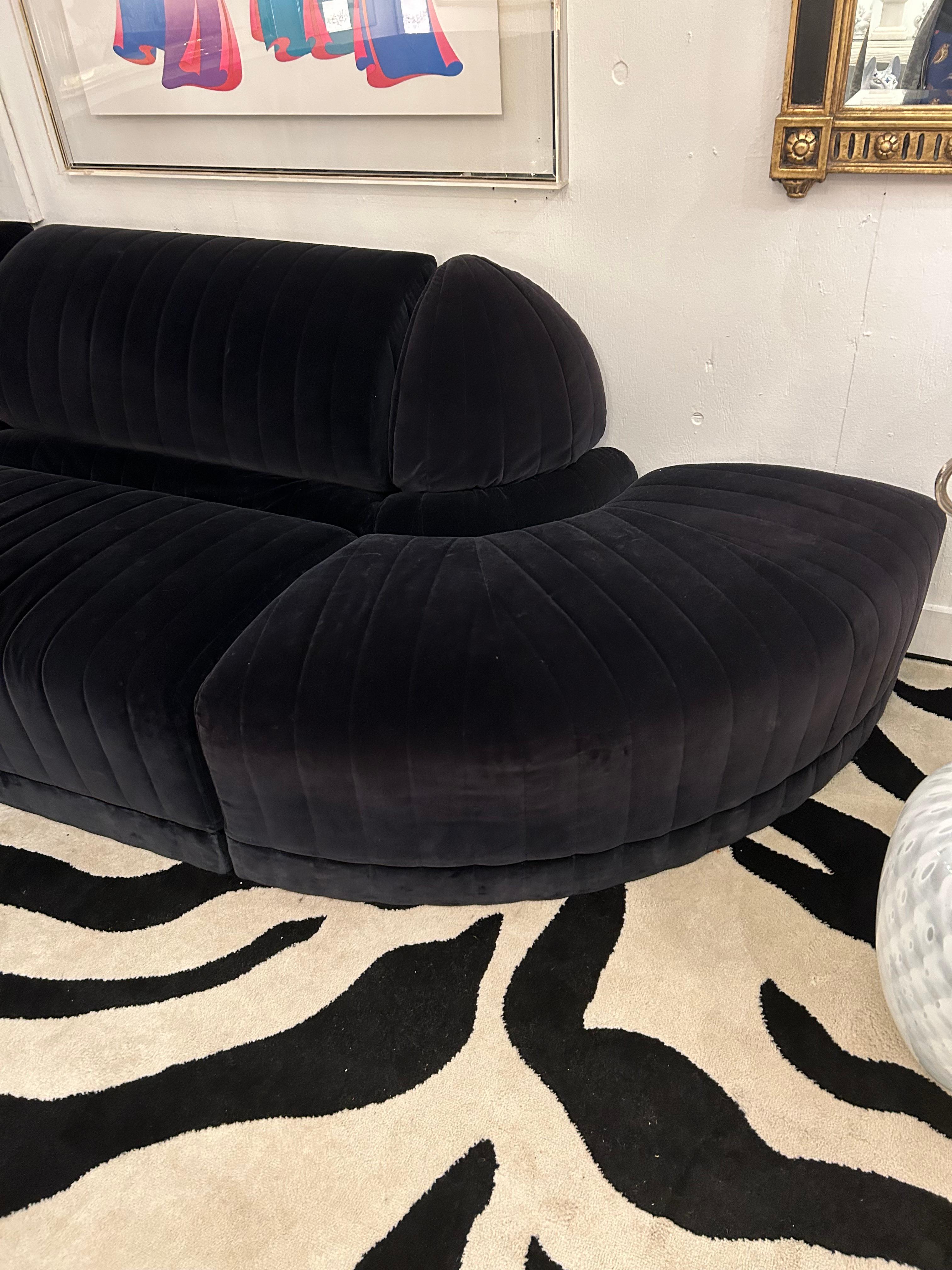 Vintage Roche Bobois Velvet 8 Piece Modular Sofa with Loveseat 1