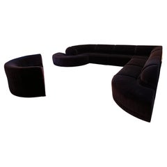 Vintage Roche Bobois Velvet 8 Piece Modular Sofa with Loveseat