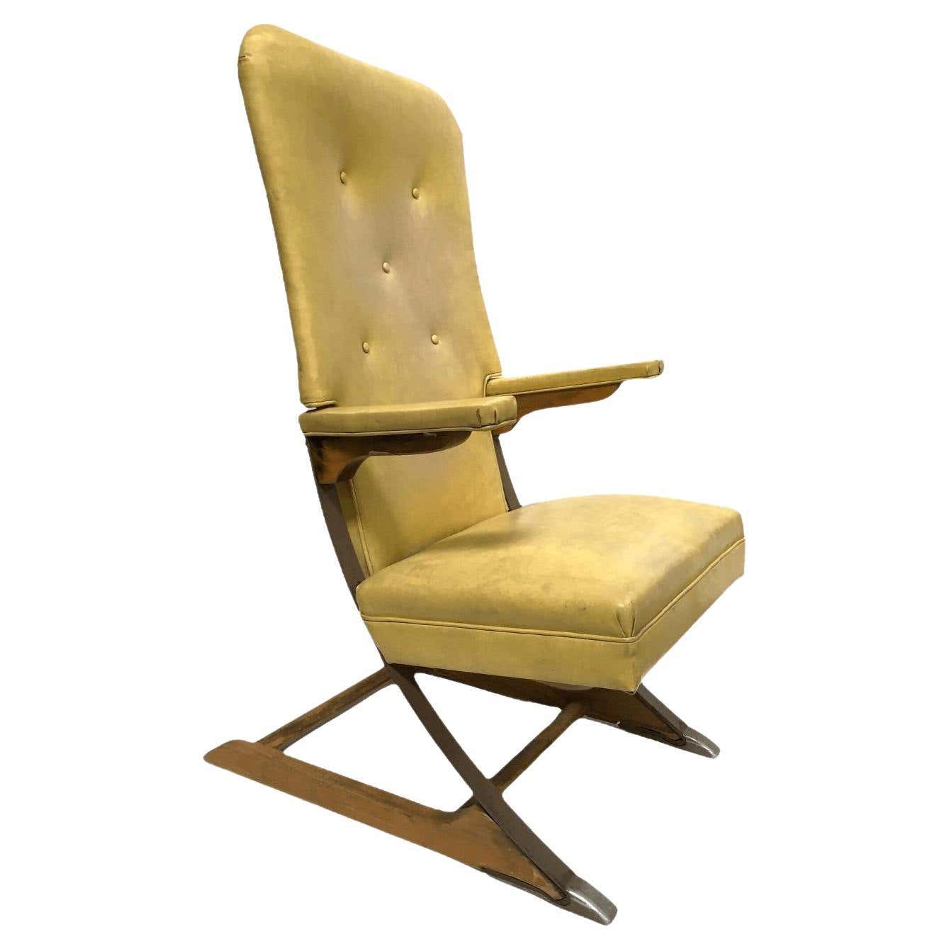 Vintage Rock-a-Chair Cantilever Rocker Chair in Harvest Gold Vinyl For ...