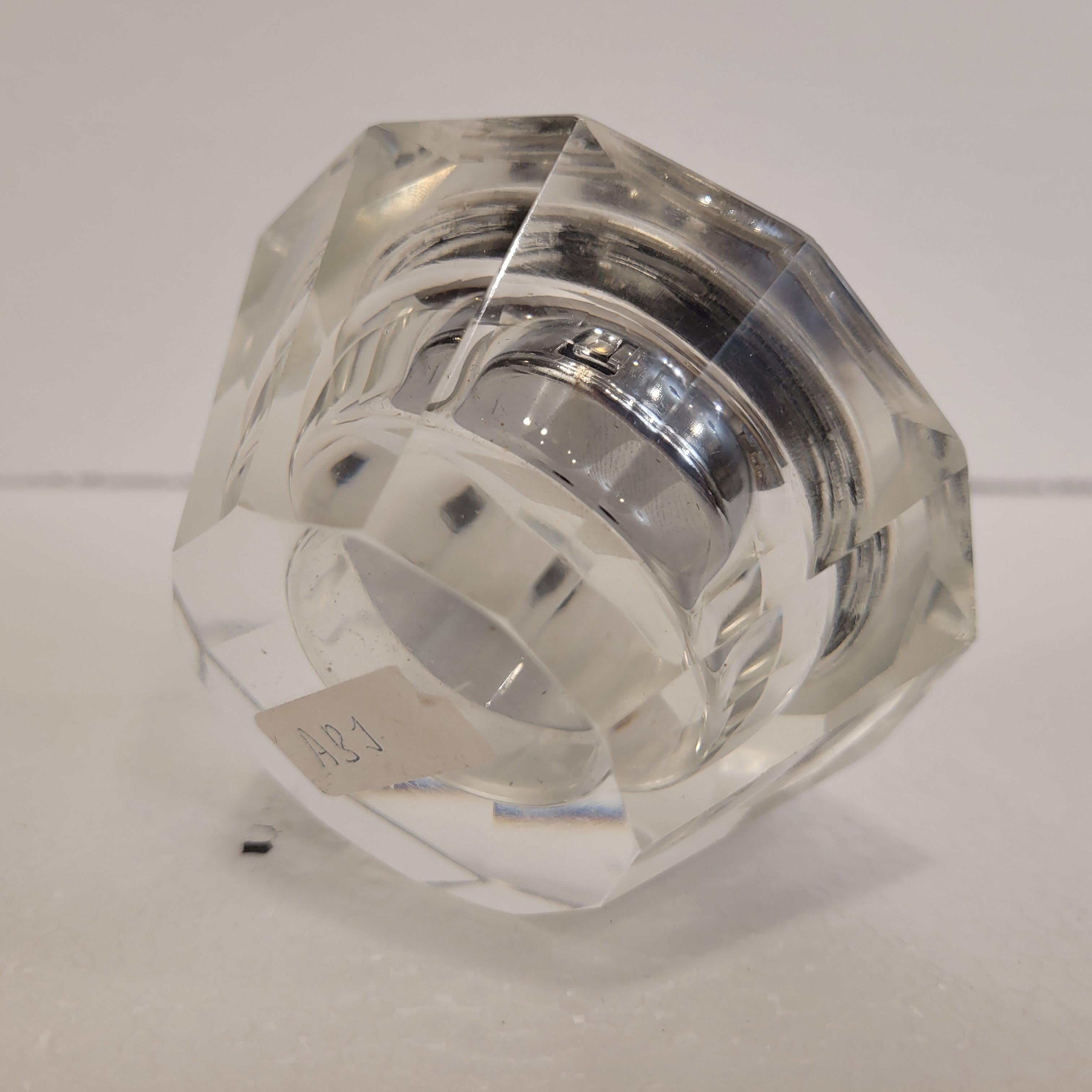 Briquet de table vintage en cristal de roche et métal Italie du milieu du siècle dernier en vente 10