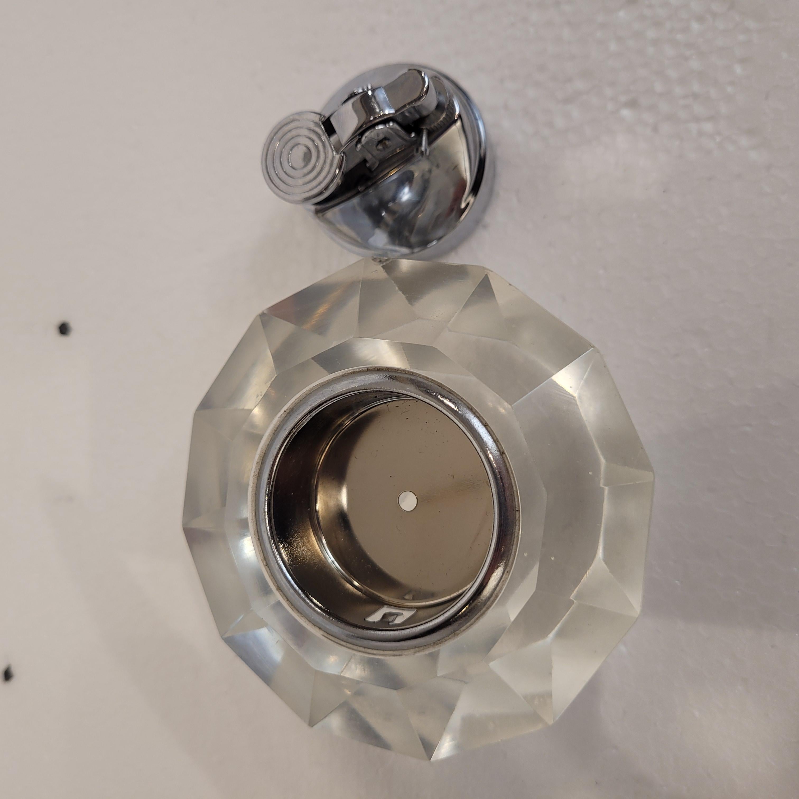 Briquet de table vintage en cristal de roche et métal Italie du milieu du siècle dernier en vente 11