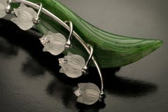 Vintage Rock Crystal Jade Diamond Lily of the Valley Brooch