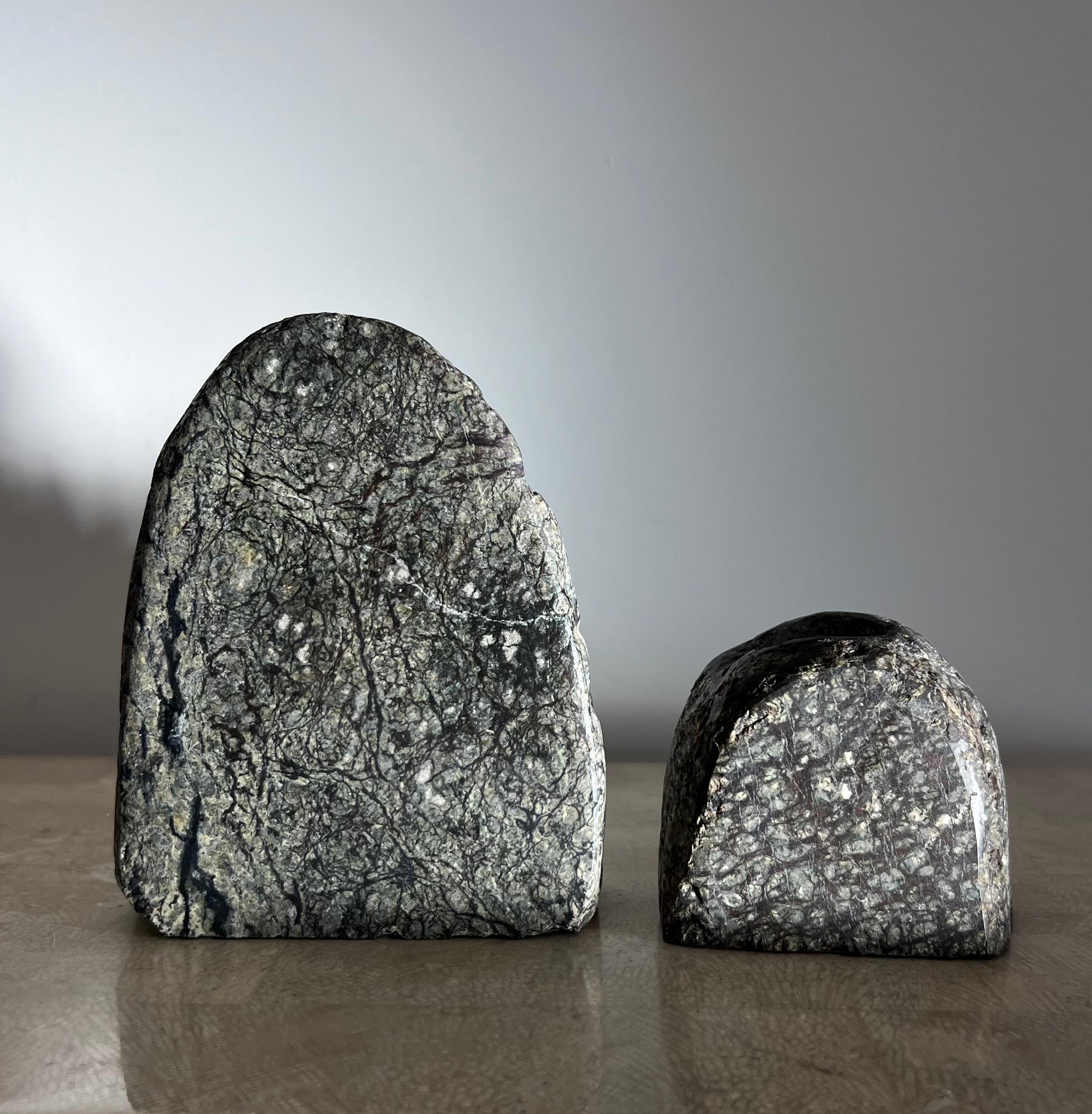 Vintage rock form candleholders in real stone, 1970s For Sale 12