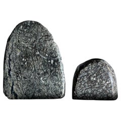 Vintage rock form candleholders in real stone, 1970s