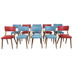 Vintage Rockabilly Chairs, 1950s, Set of 10
