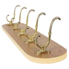 Vintage Rockabilly Coat Rack, 1950s Design, Wood Veneer