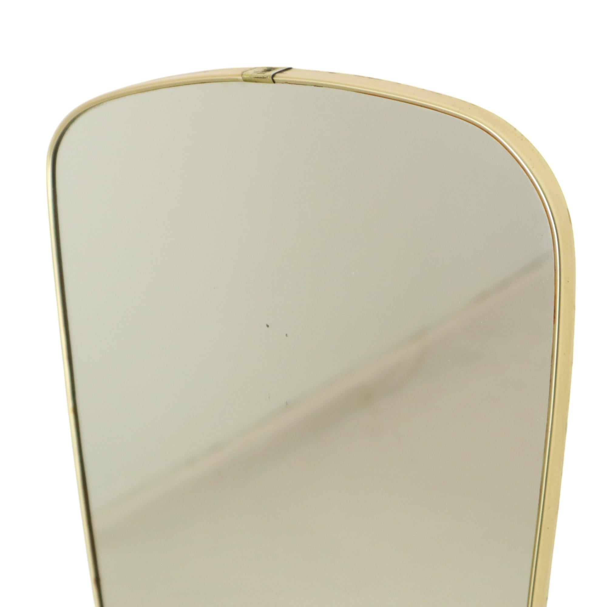 Verre Vintage Rockabilly Miroir Freeform Asymmetrical Gold Fifties en vente
