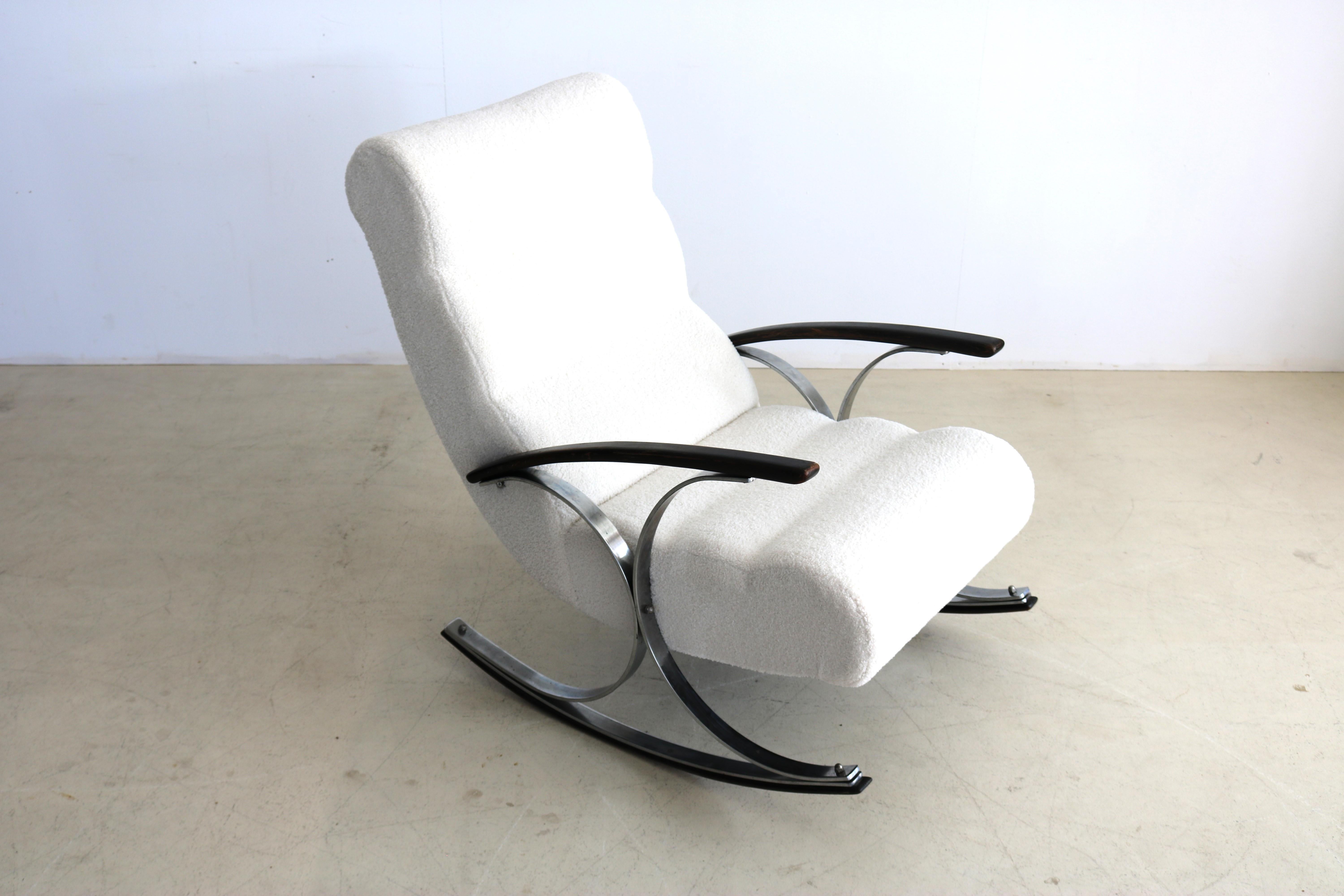 chaise à bascule vintage  art déco  chaise à bascule  Danois en vente 11