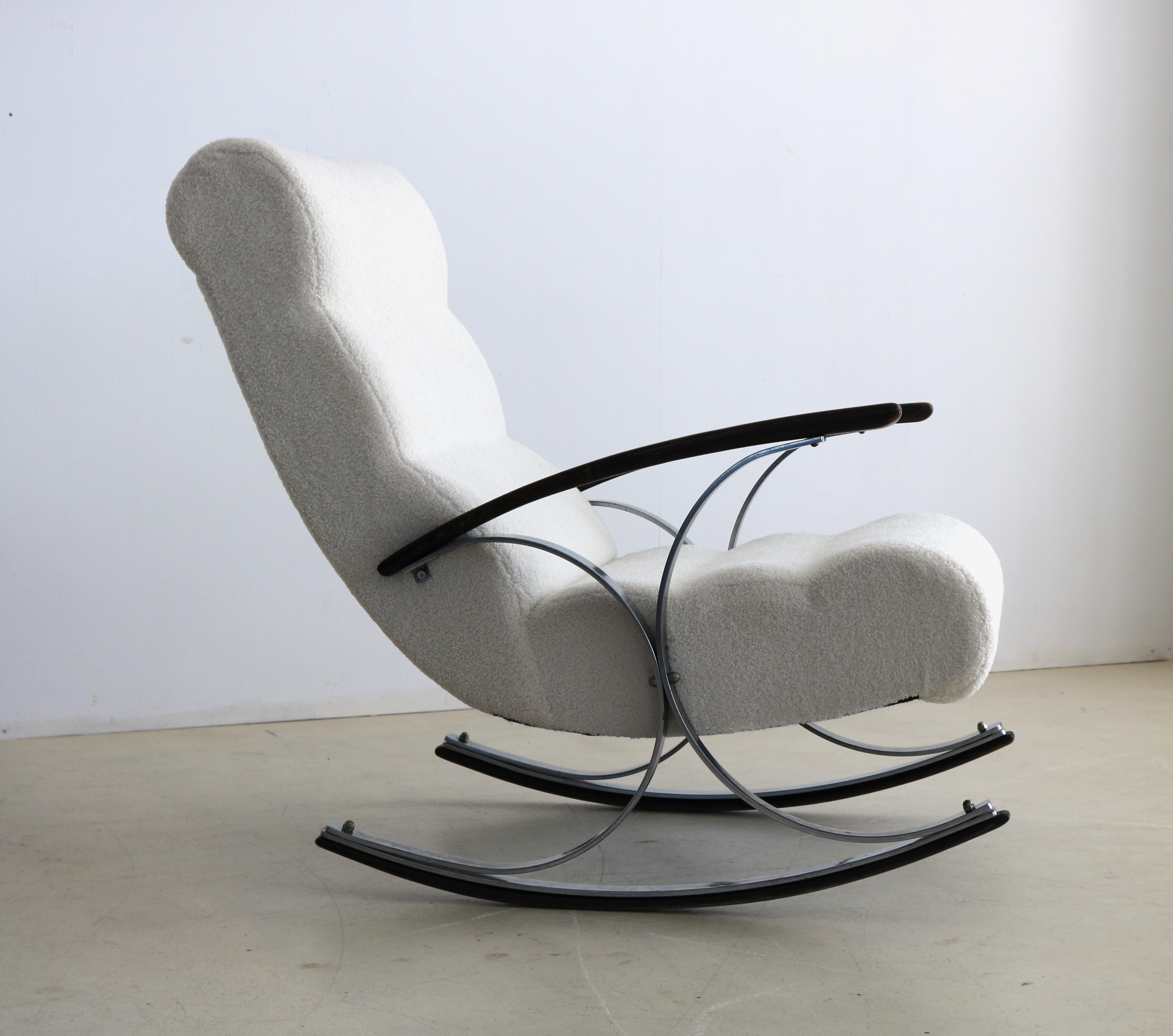 chaise à bascule vintage  art déco  chaise à bascule  Danois en vente 12