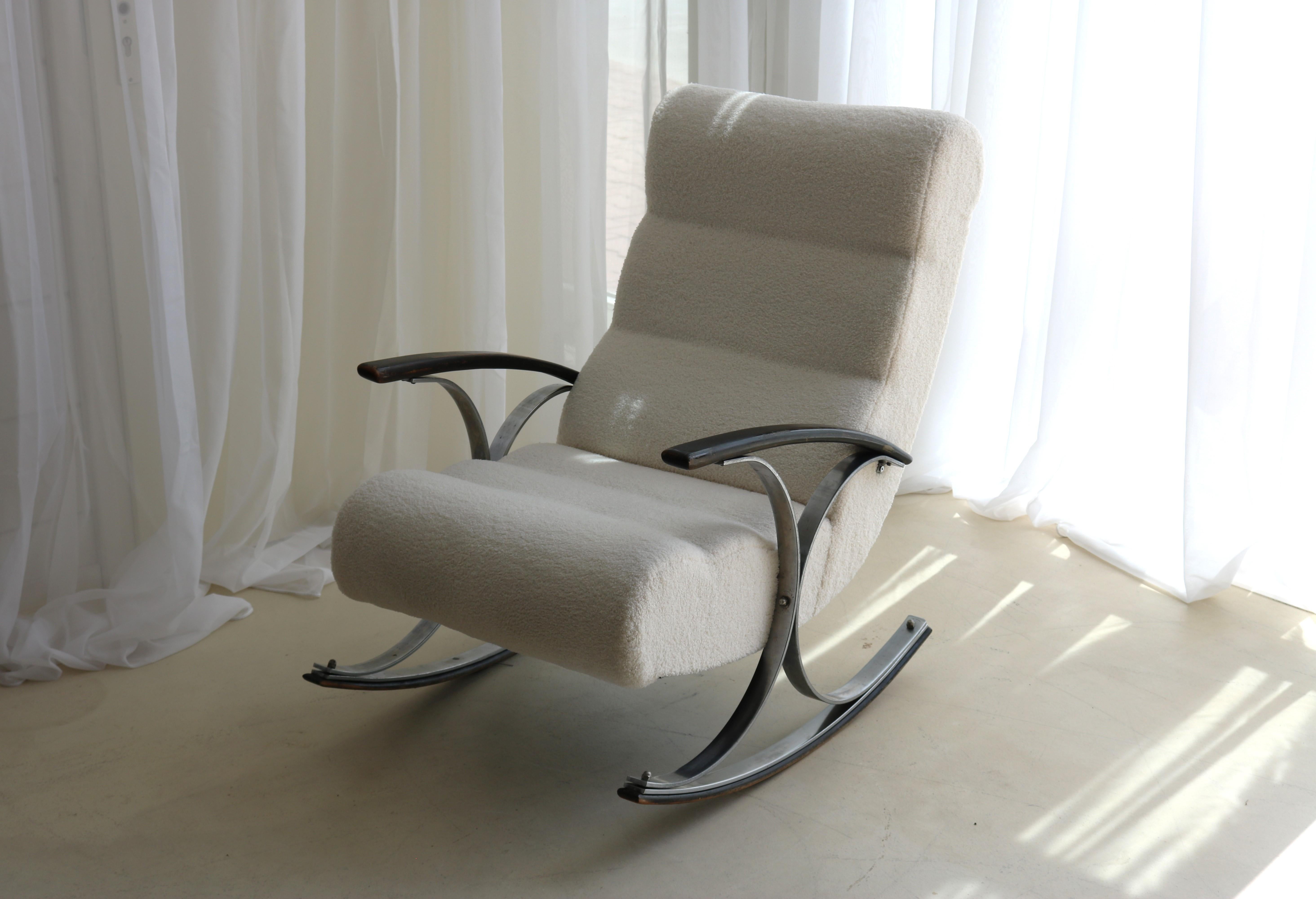 chaise à bascule vintage  art déco  chaise à bascule  Danois en vente 15