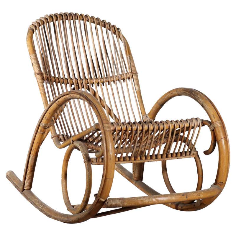 1970's Vintage Bamboo Rocking Chair at 1stDibs | bamboo rocking chair ...