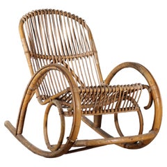 Vintage Rocking Chair Bamboo, Italy, 1960s
