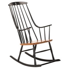 Silla mecedora vintage de Lena Larsson para Nesto, Suecia Años 50