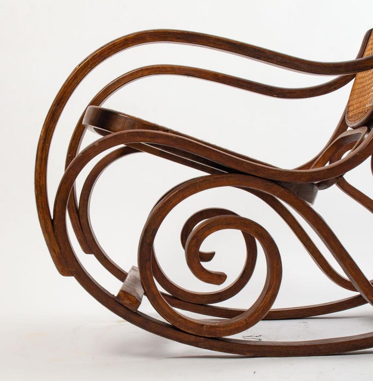 Vintage RockingChair in Light Oak Pressed Wood at 1stDibs old school