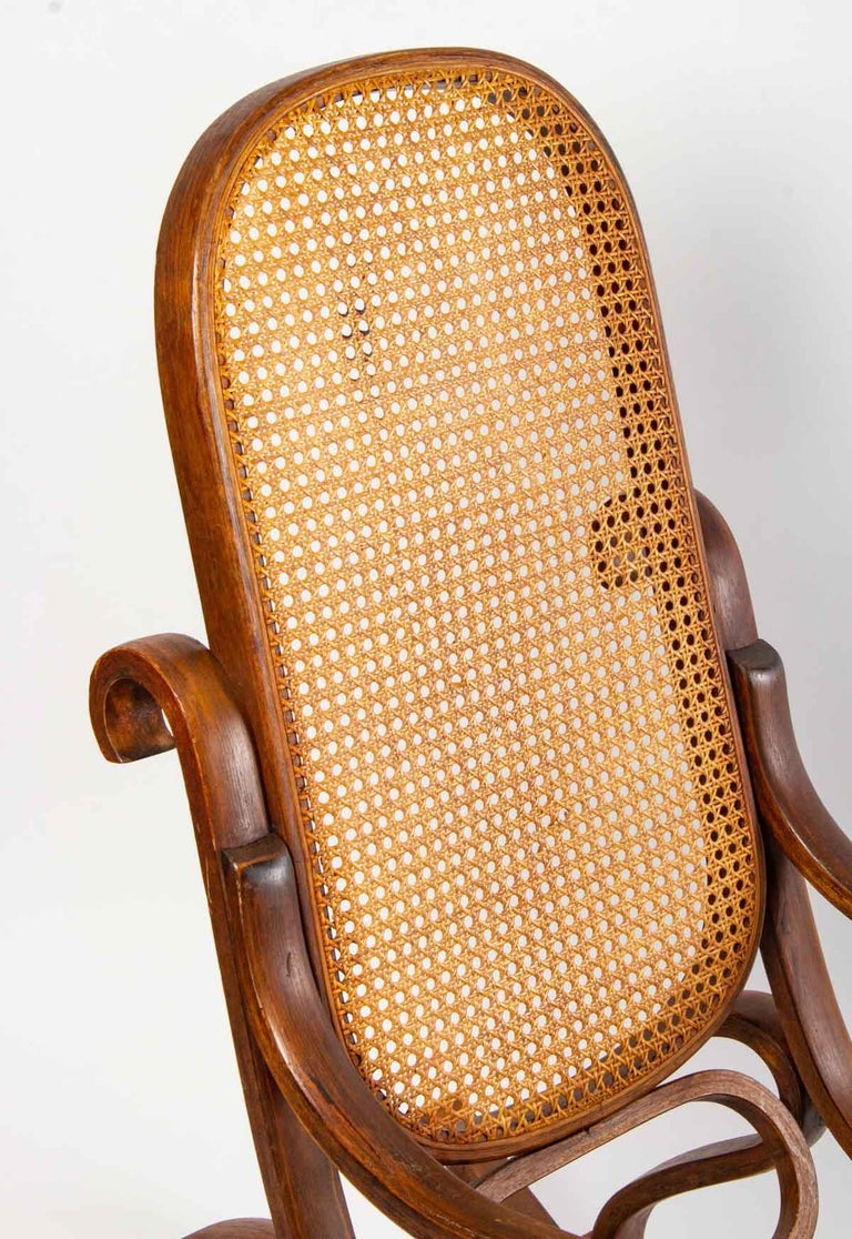 Vintage RockingChair in Light Oak Pressed Wood at 1stDibs old school