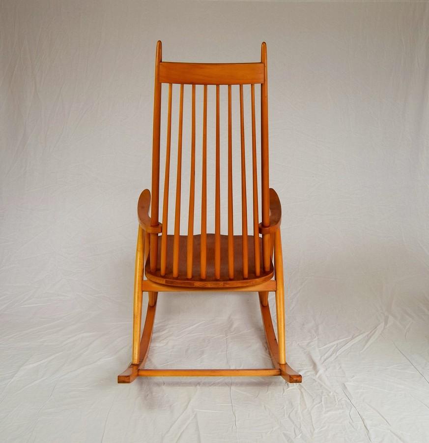Polished Vintage Rocking Chair in the Scandinavian Style, 1970s