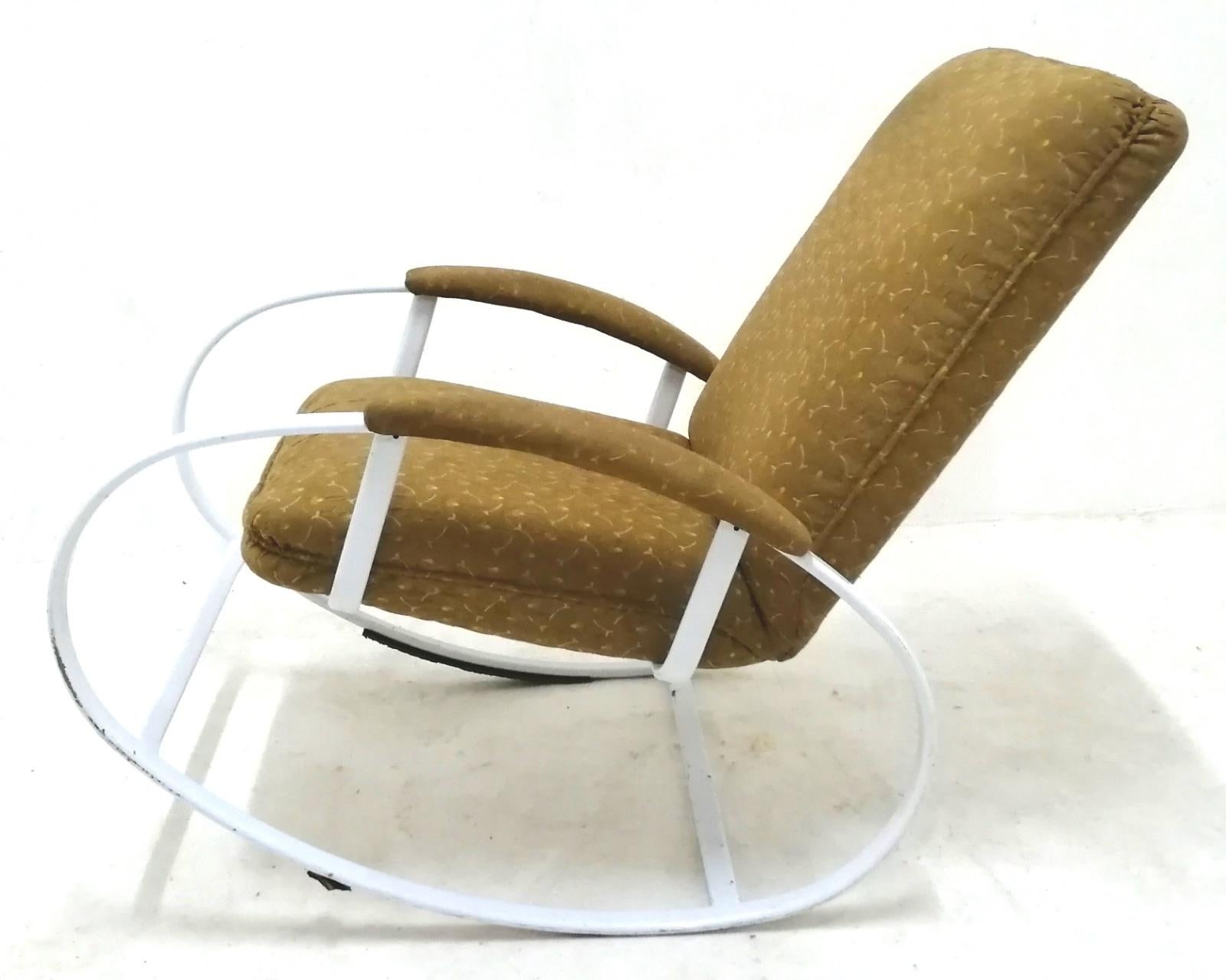 Italian Vintage Rocking Chair in the Style of Renato Zevi, 1970s For Sale