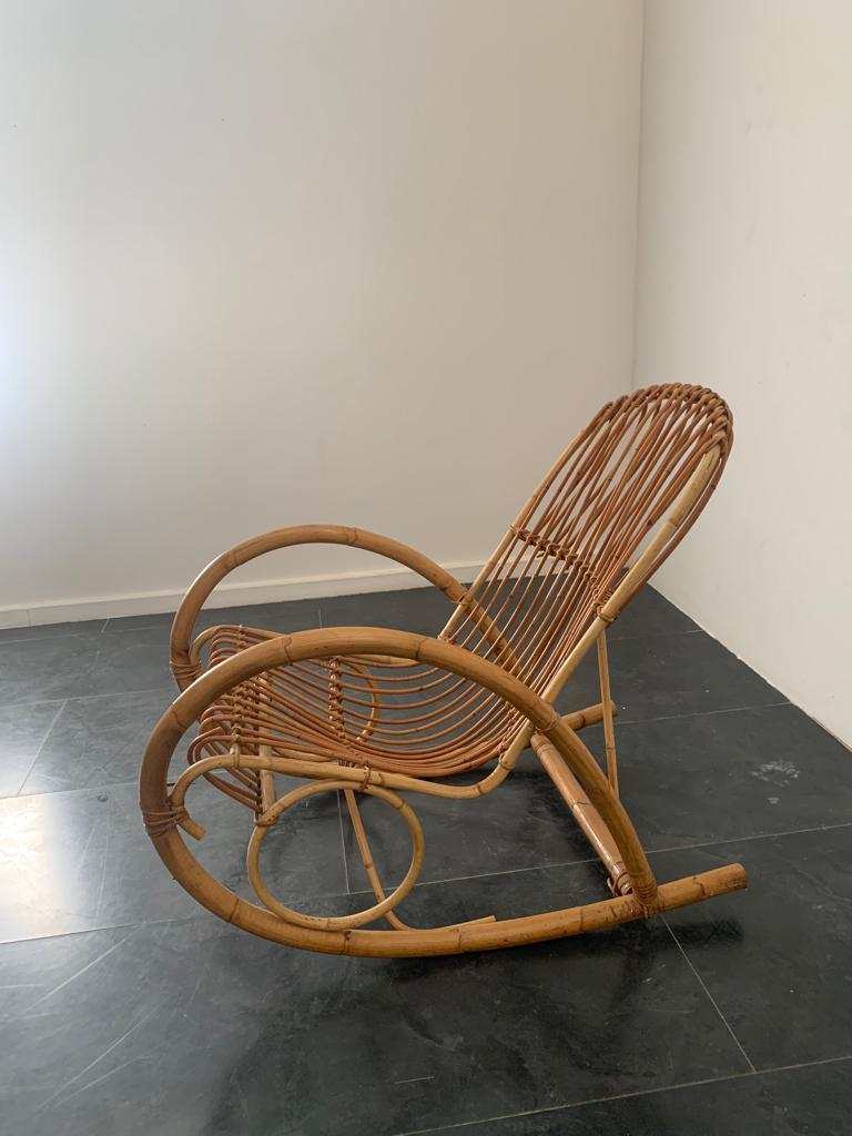 Vintage Rocking Chairs in Bamboo, 1960s, Set of 2 For Sale 2