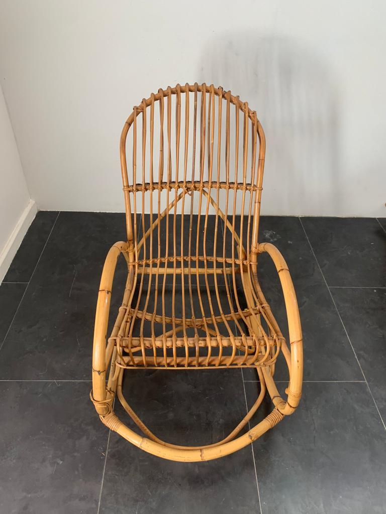 Vintage Rocking Chairs in Bamboo, 1960s, Set of 2 For Sale 4