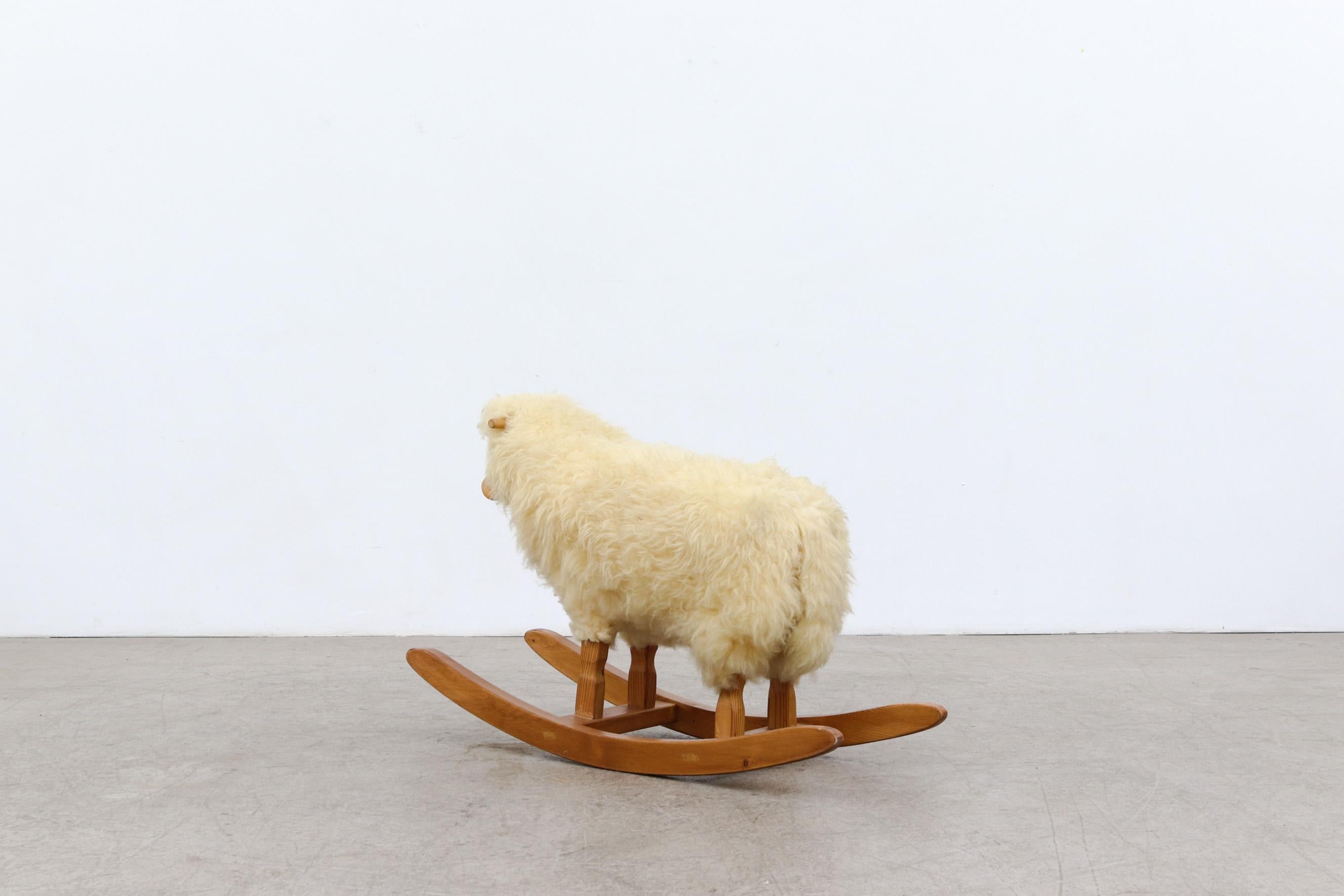 Sheepskin Vintage Rocking Sheep by Hans-Peter Krafft for Meier, Germany