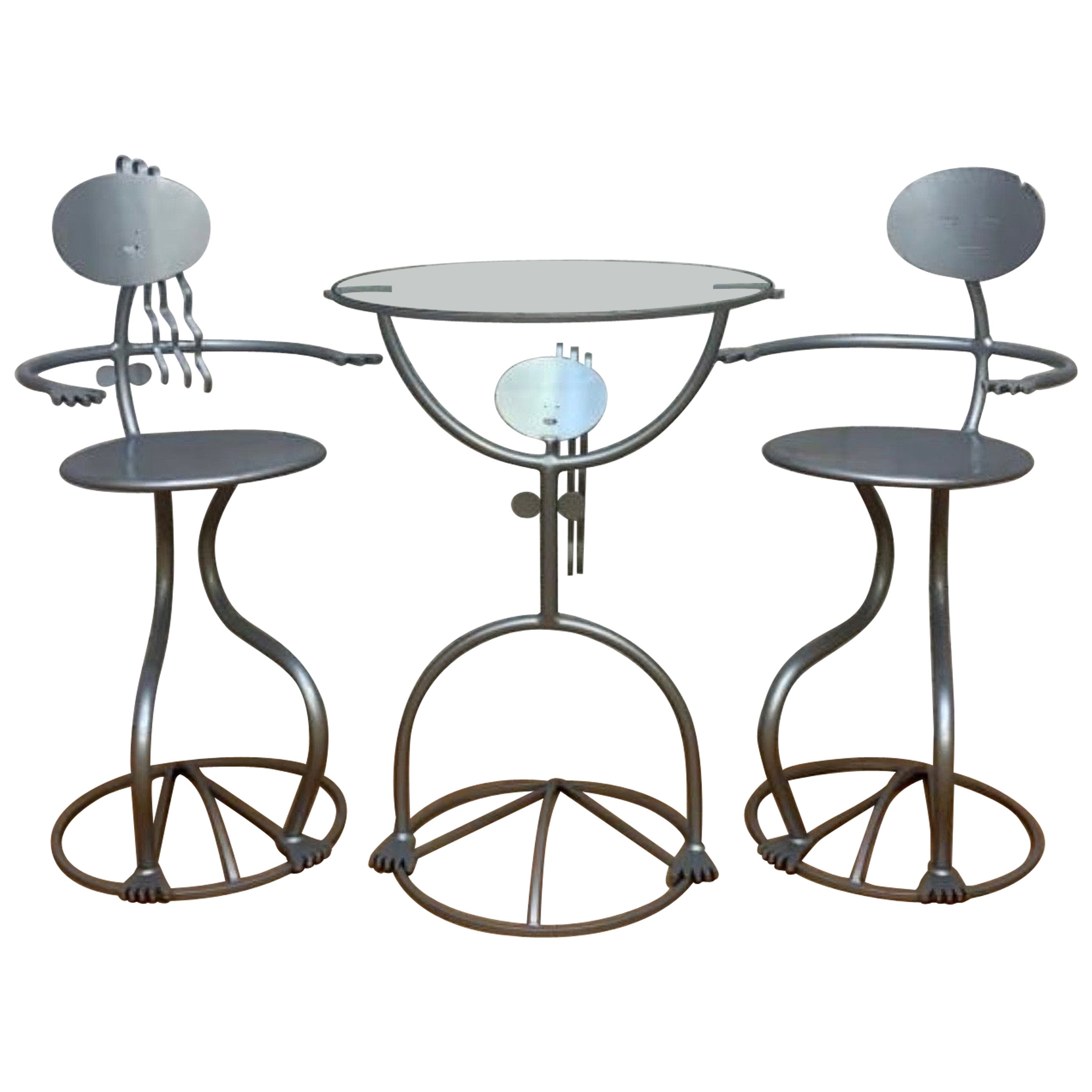 Vintage Rockledge Design Studios Dining/Bistro Set by Fred Garbotz, 3 Piece Set
