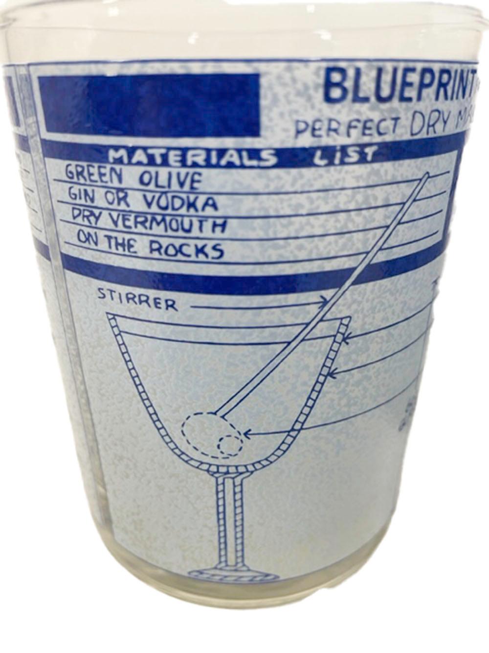 Vintage-Rocks-Gläser von Cera, „Blueprints for Perfect Cocktails“ (amerikanisch)