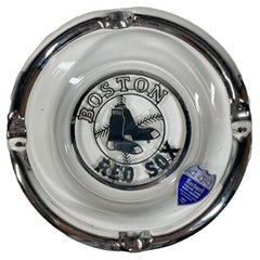 Vintage Rockwell Silver Co., Silver Overlay, Red Sox Baseball Logo Ashtray