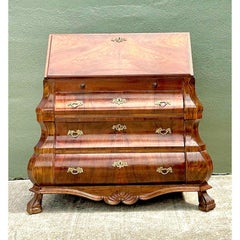 Vintage Rococo Burled Wood Secretaire