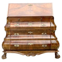 Vintage Rococo Burled Wood Secretaire