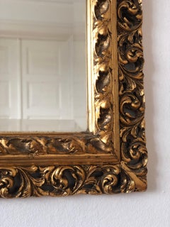 Vintage Rococo Gilded Beveled Full-Length Mirror Belgium 1960s