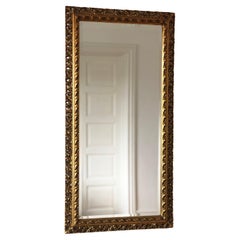 Vintage Rococo Gilded Beveled Full-Length Mirror Belgium 1960s