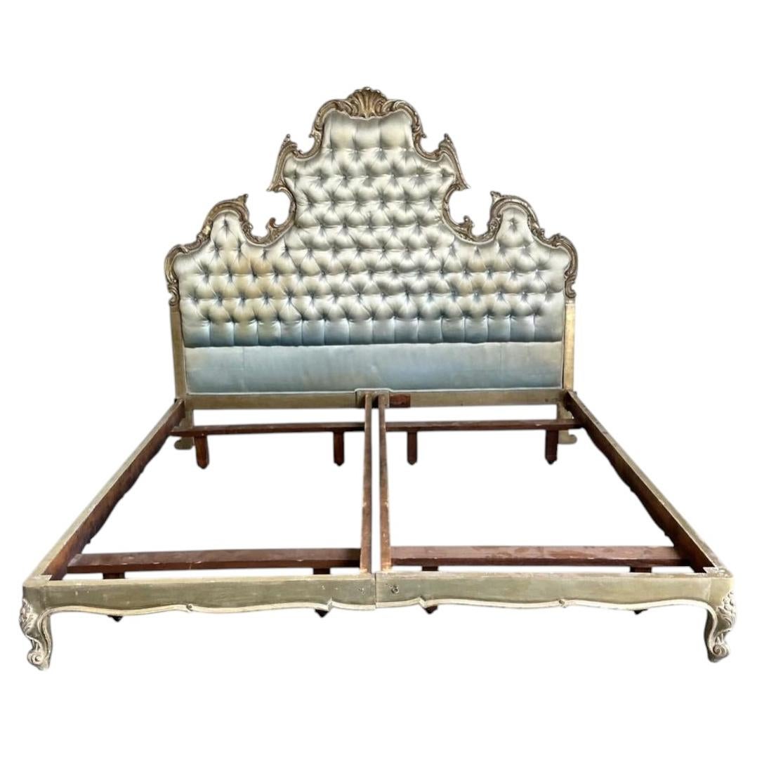 Vintage Rococo King Size Tufted Headboard