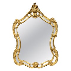 Miroir vintage à cadre doré de style rococo