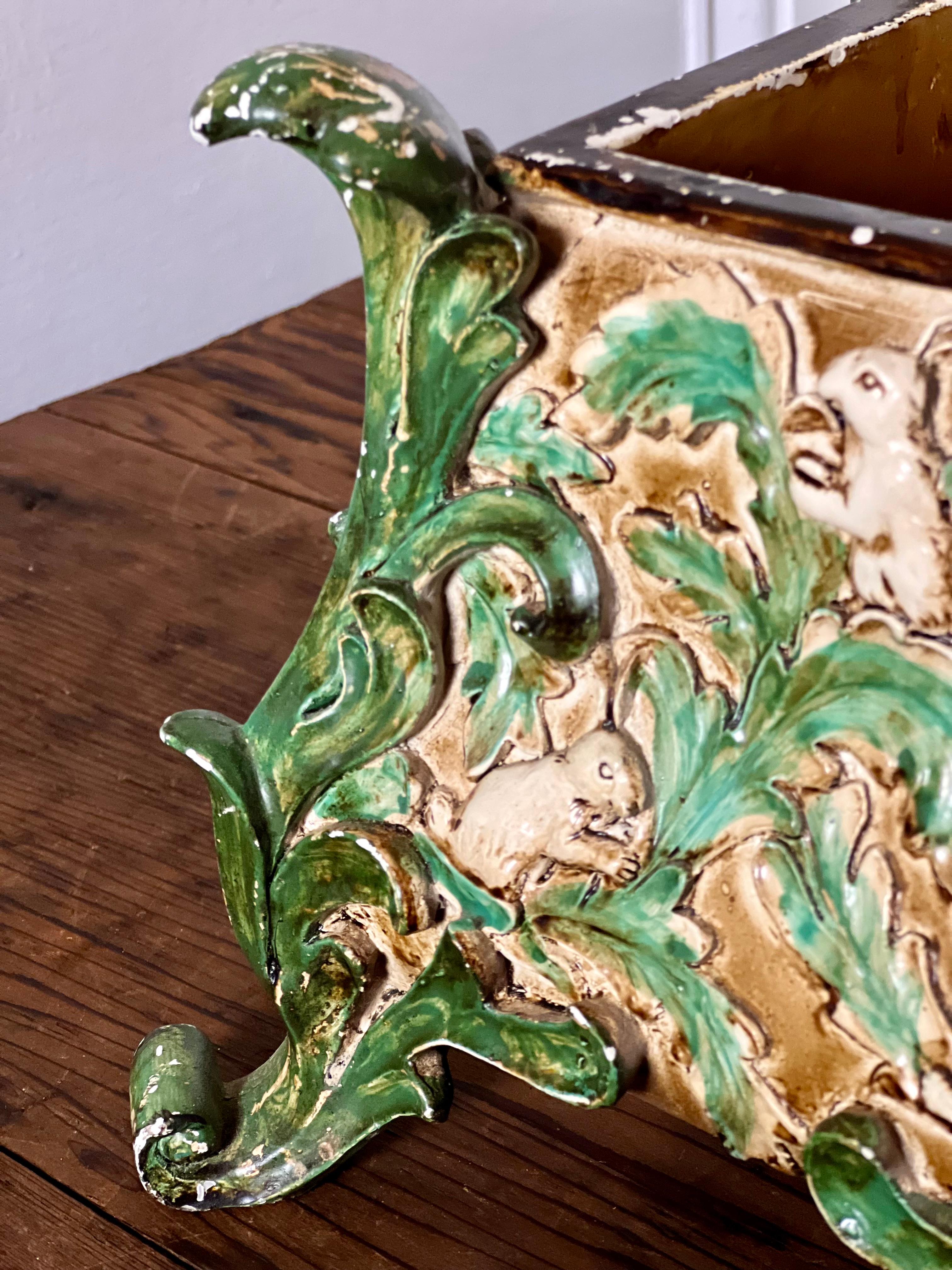Vintage Rokoko Stil Farbe dekoriert Harz Tabelle Box oder Pflanzer im Angebot 6
