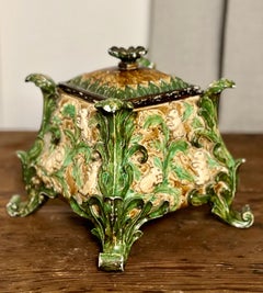 Vintage Rokoko Stil Farbe dekoriert Harz Tabelle Box oder Pflanzer