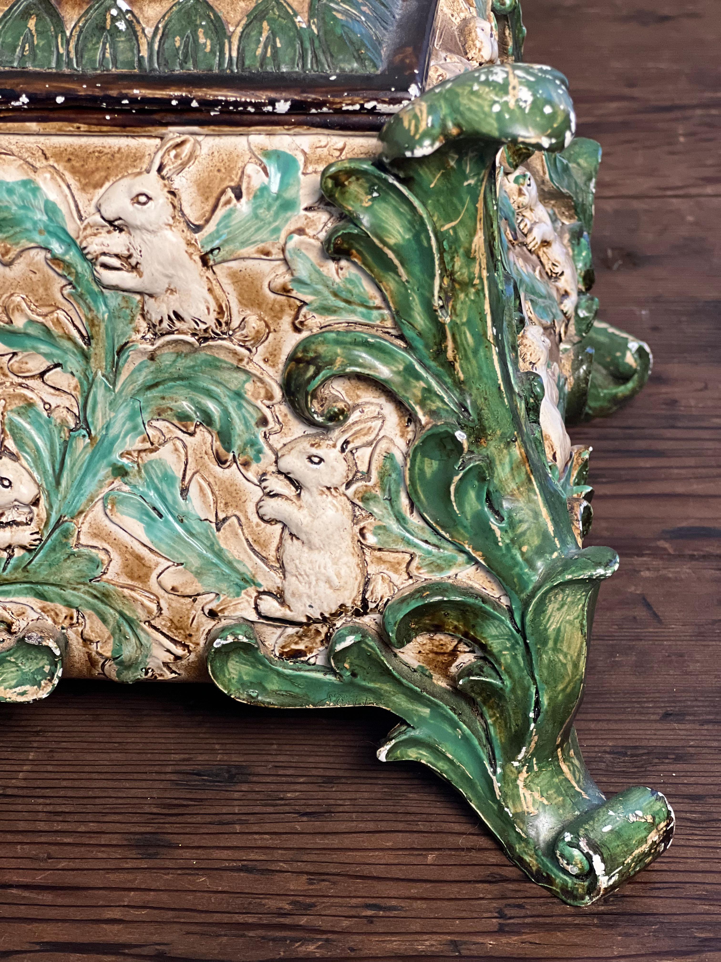 Vintage Rococo Style Paint Decorated Resin Table Box or Planter For Sale 5