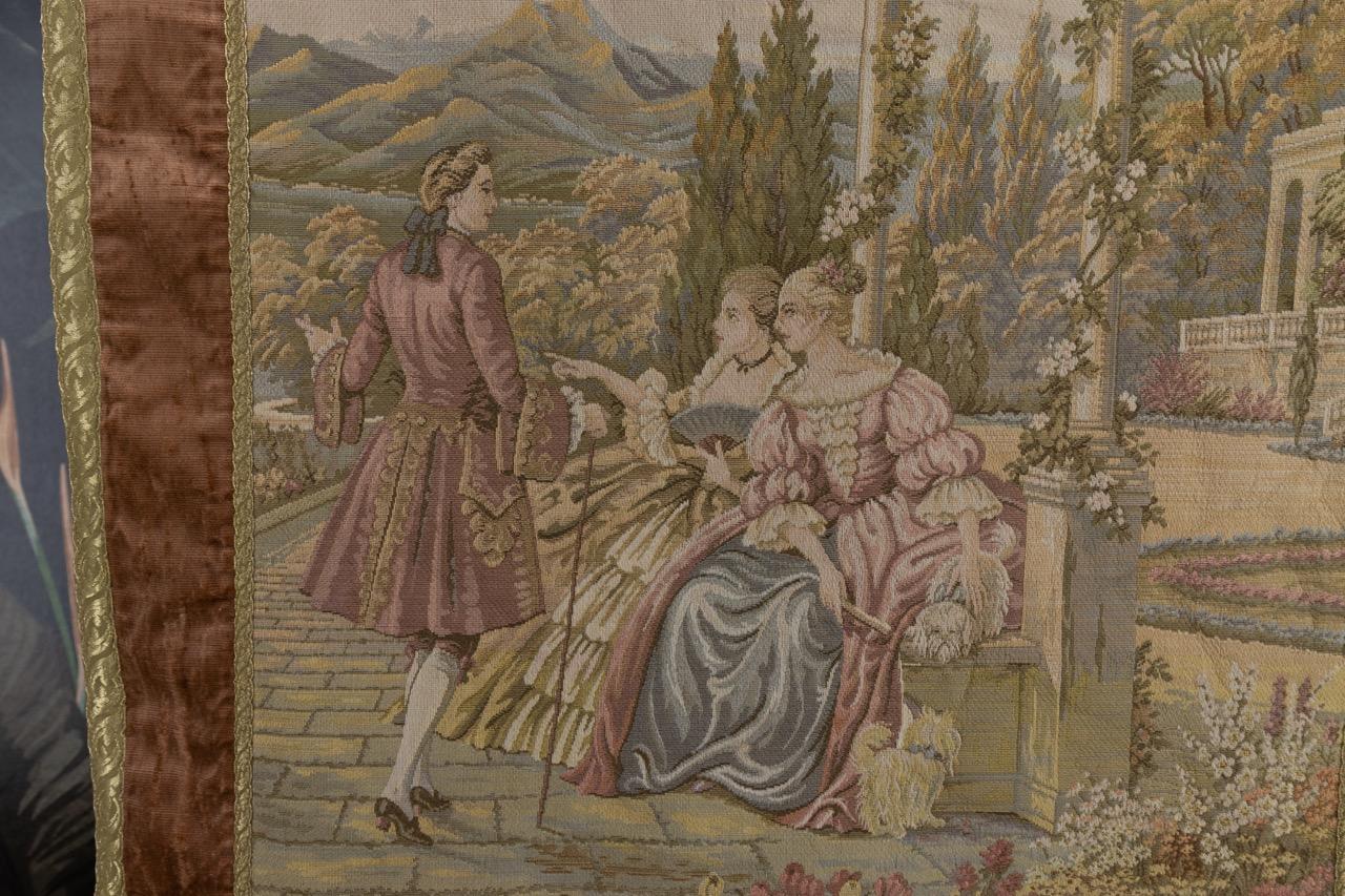Wandteppich im Rokoko-Stil, Wandbehang, Belgien (Stoff) im Angebot
